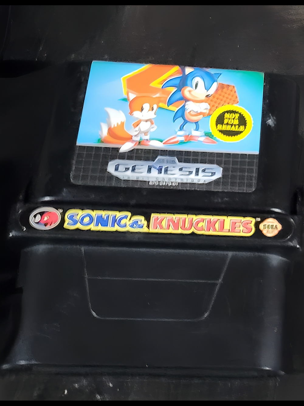 Sonic & Knuckles Video Game Cartridge - Black/Blue